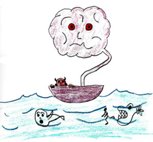 Haunted Brain - drawing by Harvey Dog 2022
