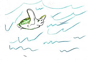 Turtle Love - drawing by Harvey Dog 2019